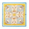 Jedwabna apaszka 88x88 cm Equestrian Royale Azure Gold z motywem łańcuchów i pasków – 100% jedwab morwowy 14 momme
