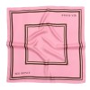 jedwabna apaszka Rose Brun Silk Avenue 68x68 różowa z brązową ramą