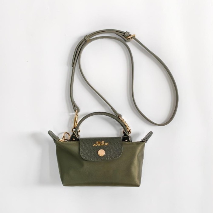 mini torebka shopper oliwkowa Silk Avenue elegancka mała torebka damska z paskiem