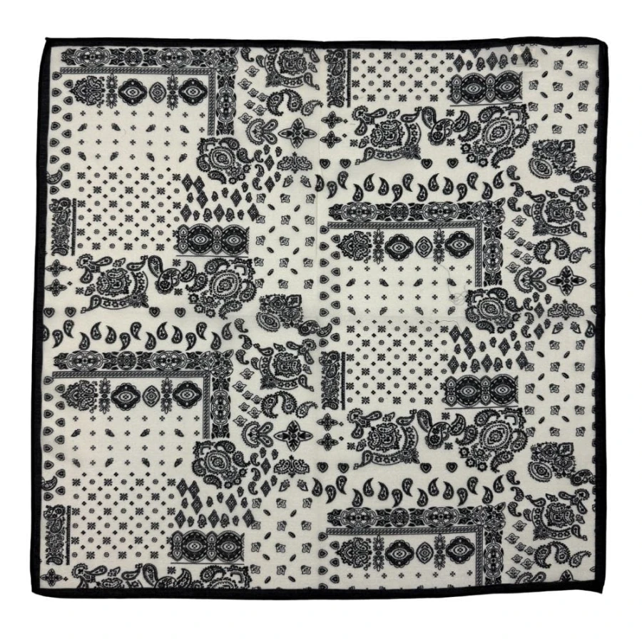 Jasna gawroszka bawełniano-jedwabna z motywem bandana i paisley