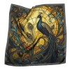 Jedwabna gawroszka z motywem pawia w stylu Art Nouveau