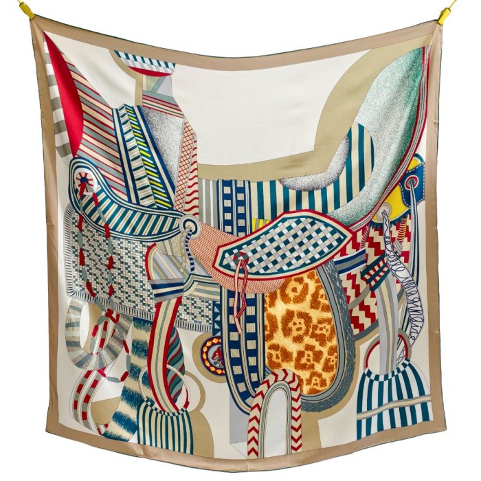 Luksusowa chusta Atelier 135 × 135 cm wykonana z jedwabiu morwowego