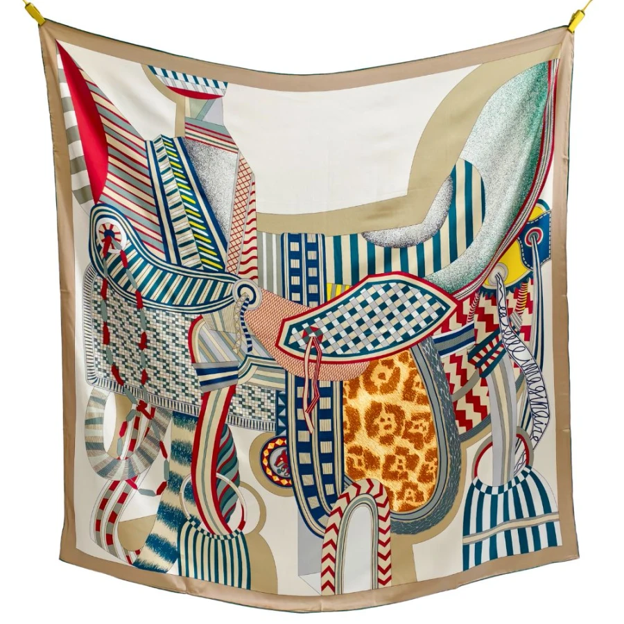 Luksusowa chusta Atelier 135 × 135 cm wykonana z jedwabiu morwowego