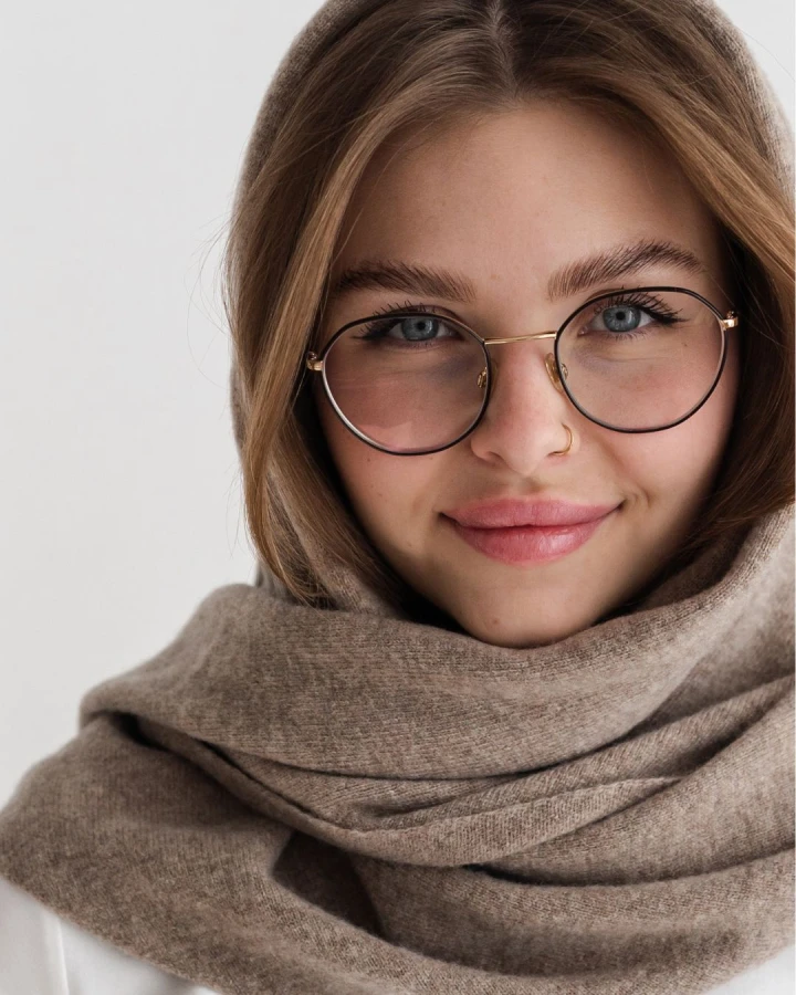 Trójkątna chusta wełniana – taupe, 100% wełny_5.jpg
