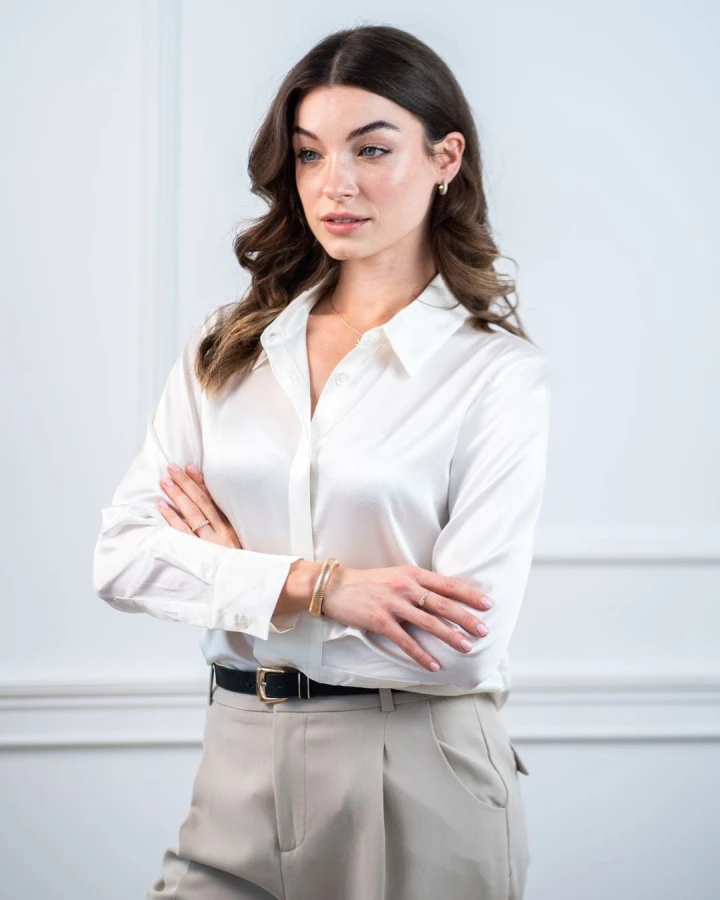 Elegancka koszula jedwabna Regular