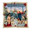 Jedwabna apaszka Paris Silk Avenue z kolekcji City Break – ilustracja paryskiej ulicy z wieżą Eiffla i Notre-Dame