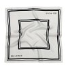 Jedwabna apaszka Blanc Noir Silk Avenue – biała z czarnymi paskami, jedwab twill 14 momme