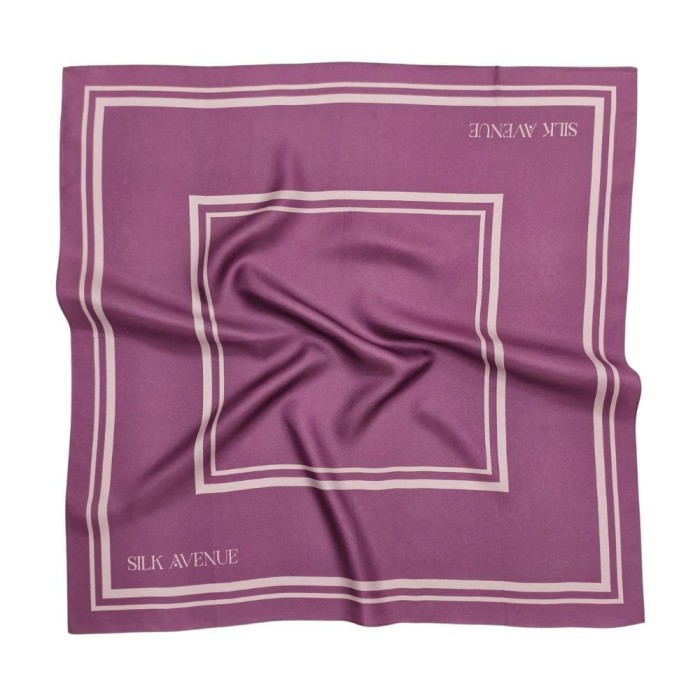 Jedwabna apaszka Violet Sable Silk Avenue – fioletowa z jasnymi liniami