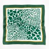 Jedwabna gawroszka Jungle Safari 53x53 cm w zielonym kolorze z motywem safari