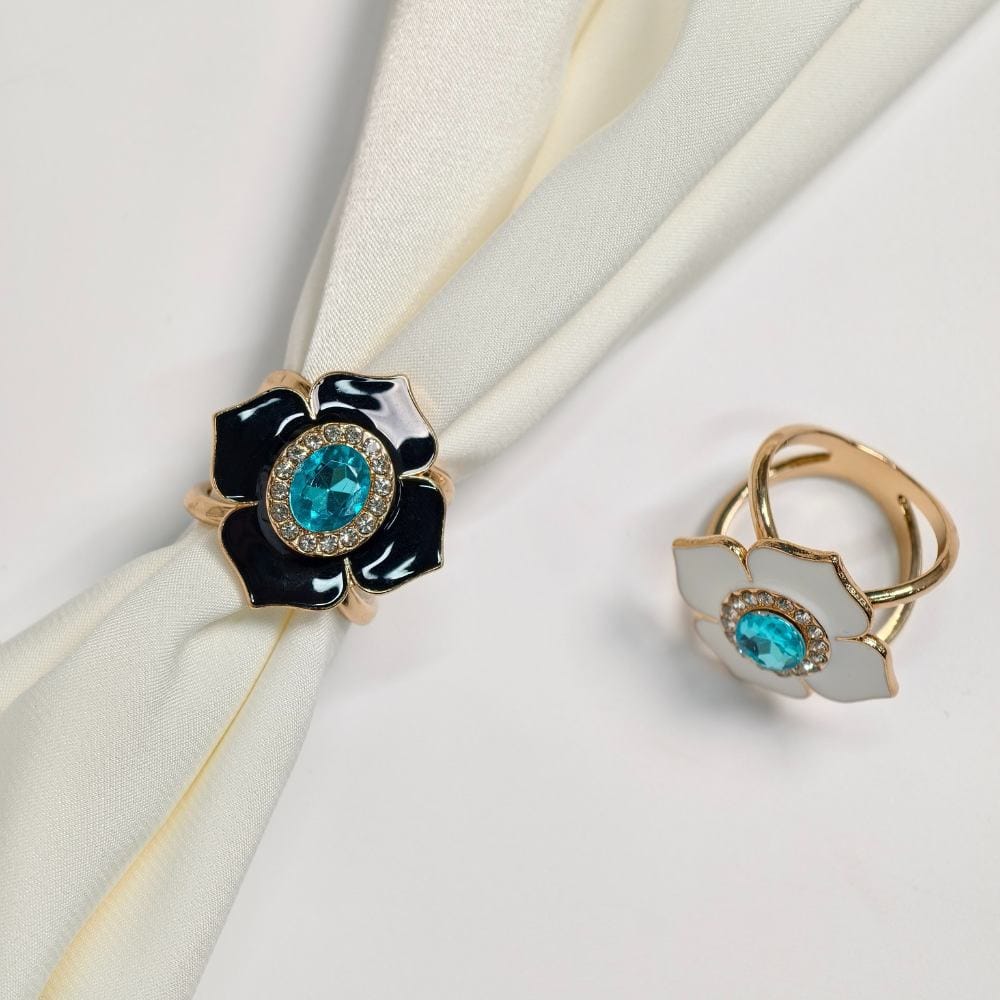 eleganckie kwiatowe pierścienie do apaszki